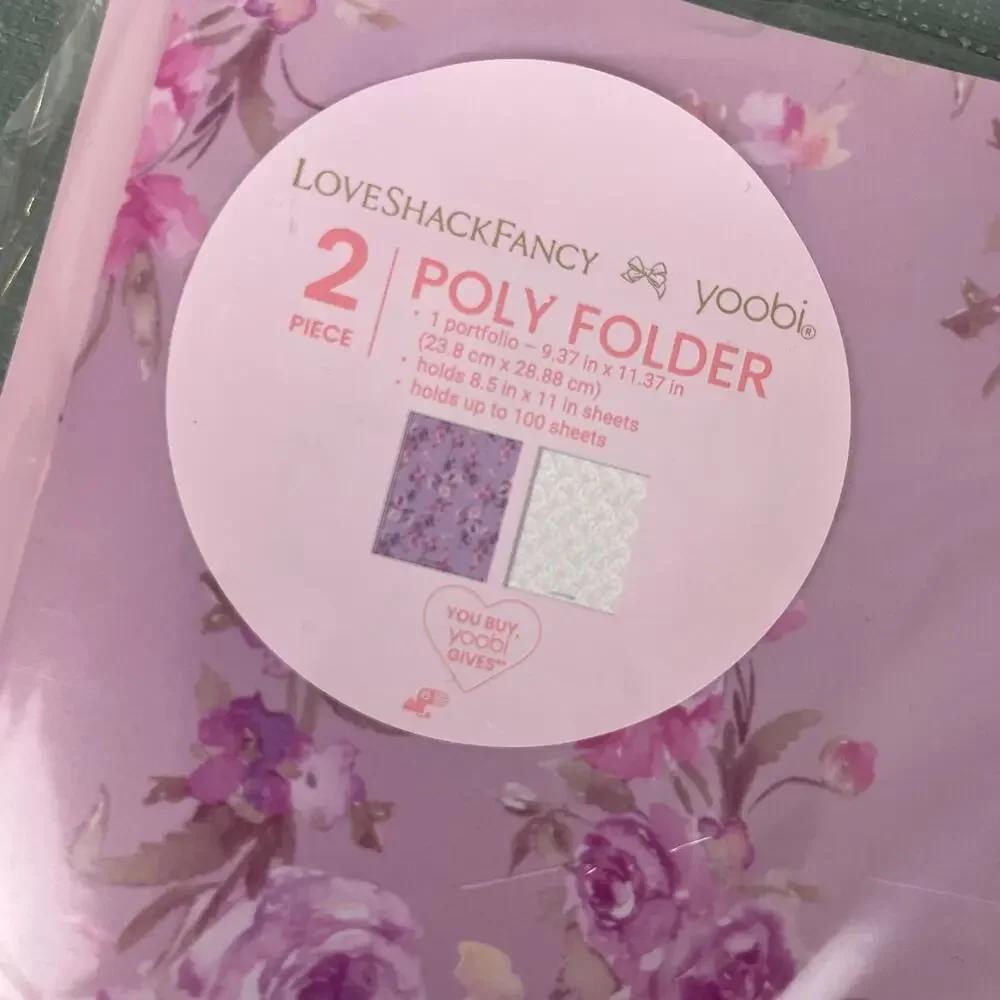 LoveShackFancy x Target Yoobi Happy Thoughts & Coquette Bow 2 Pack Folders